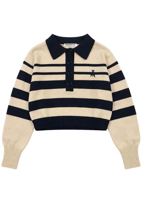 Girls' blue/sand cotton sweater Patrizia Pepe | 7K0074BLU/SABBIA